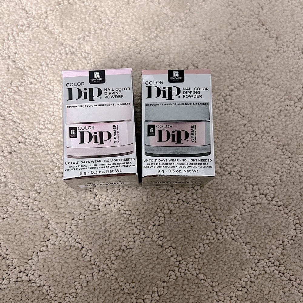 Red Carpet Manicure Dipping Powder in Female Phenom and Brewed Nude | Used once